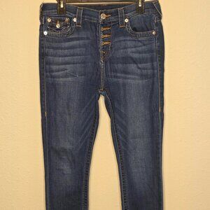 True Religion Super Skinny Hi-Rise Dark Denim Women's Jeans, Size 29